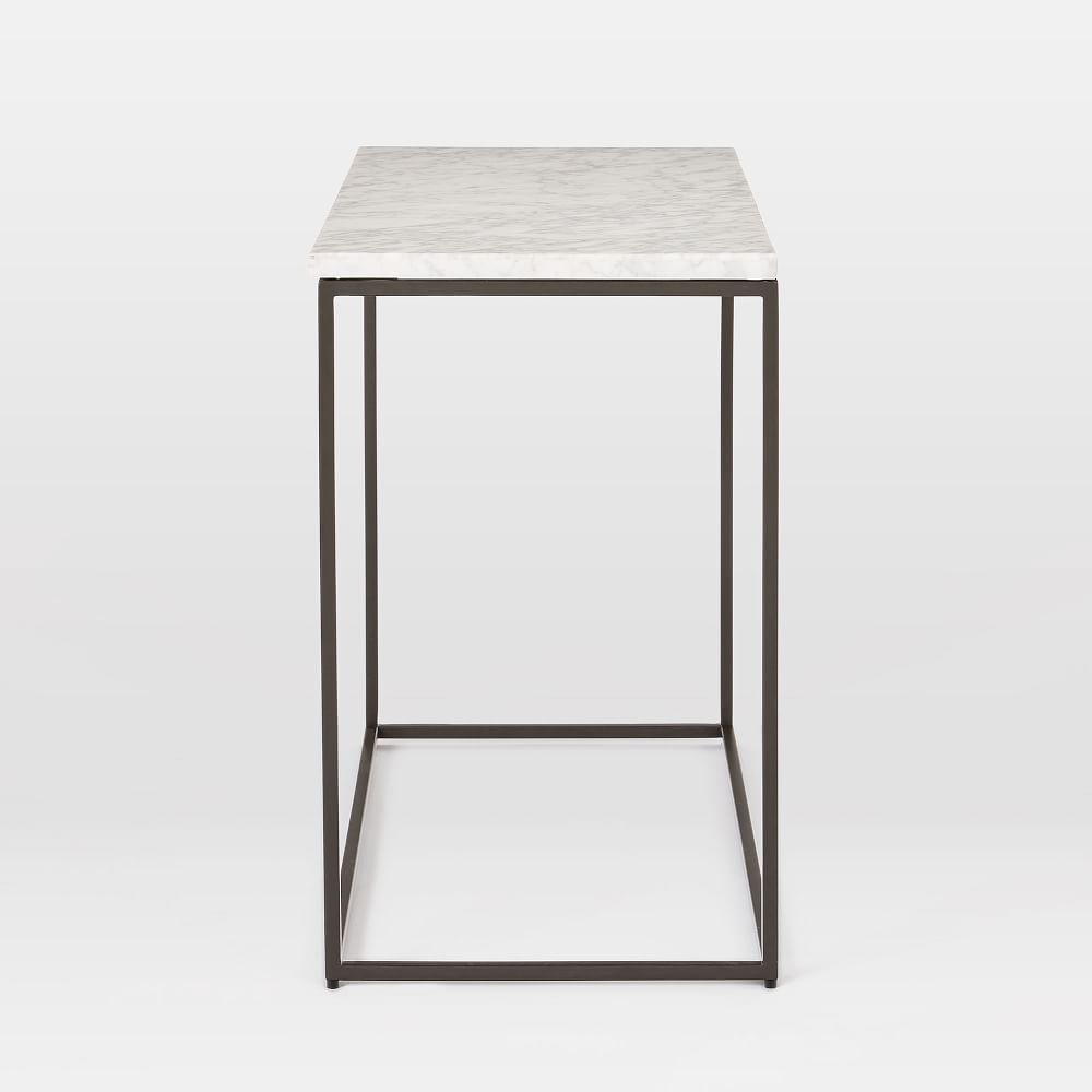 Streamline Side Table 71 cm Marble West Elm UK